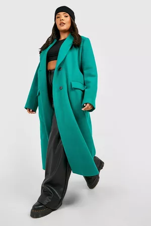 Boohoo Womens Plus Premium Bright Wool Look Coat - - 12