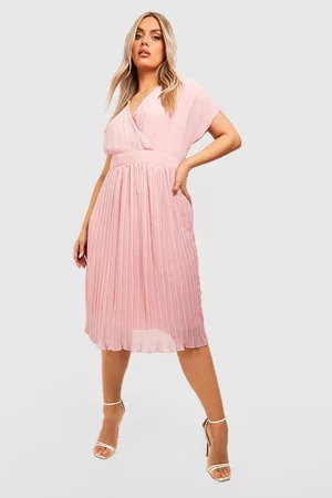 Boohoo Womens Plus Occasion Pleated Wrap Midi Dress - - 12