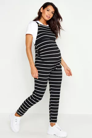 Boohoo Women Dungarees - Womens Maternity Jersey Stripe Overalls - - 4