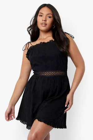 Boohoo Womens Plus Broderie Trim Detail Romper - - 12