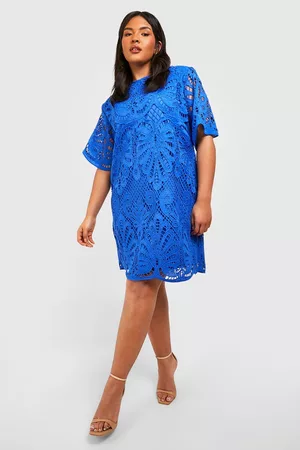 Boohoo Women Shift Dresses - Womens Plus Premium Crochet Lace Shift Dress - - 12