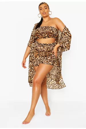 Boohoo Women Loungewear - Womens Plus Beach Leopard 4 Piece Set - - 24
