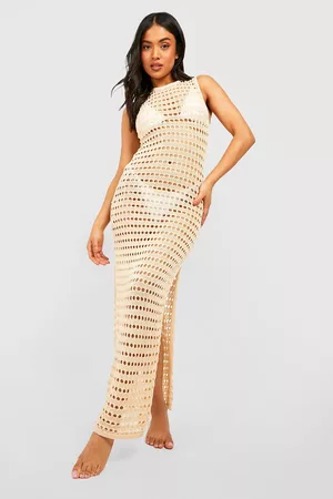 Boohoo Womens Petite Recycled Crochet Maxi Beach Dress - - 0