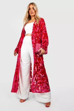 Boohoo Women Kimonos - Womens Plus Devore Maxi Kimono - - 12
