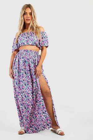 Boohoo Women Loungewear - Womens Plus Floral Bardot And Skirt Co-Ord - - 12