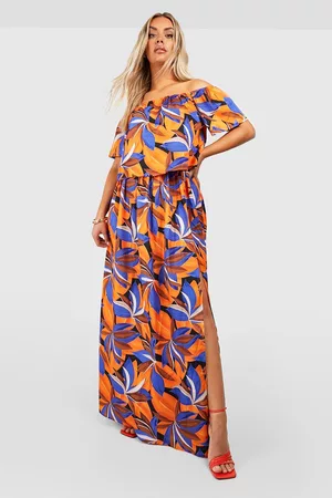 Boohoo Women Maxi Skirts - Womens Plus Tropical Floral Bardot And Skirt Co-Ord - - 18