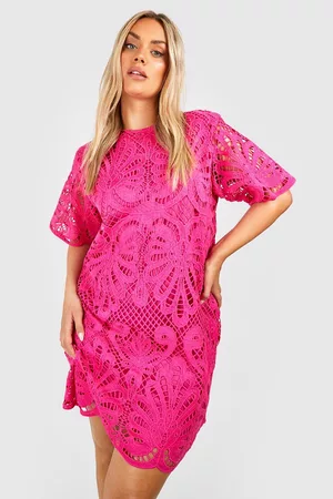 Boohoo Women Shift Dresses - Womens Plus Premium Crochet Lace Shift Dress - - 18