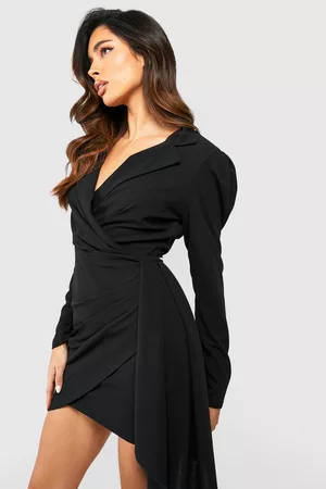 Boohoo Women Blazer Dresses - Womens Rouched Drape Detail Blazer Dress - - 4