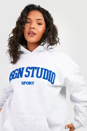 Boohoo Women Hoodies - Womens Plus Dsgn Studio Towelling Applique Oversized Hoodie - - 12