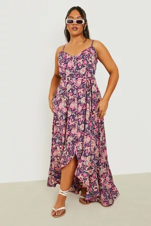 Boohoo Women Midi Dresses - Womens Plus Button Detail Frill Hem Midi Dress - - 12
