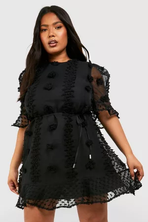 Boohoo Women T-Shirts - Womens Plus Dobby Mesh Angel Sleeve Romper - - 12