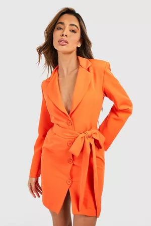 Boohoo Women Blazer Dresses - Womens Tie Waist Blazer Dress - - 4