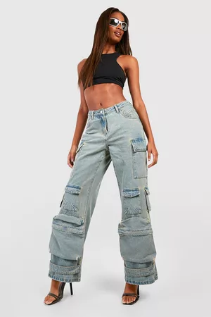 Boohoo Women Jeans - Womens Premium Multi Pocket Denim Cargos - - 2
