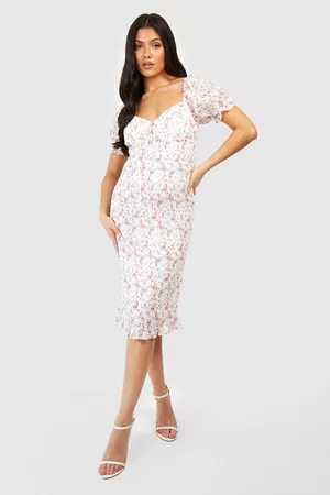 Boohoo Women Midi Dresses - Womens Maternity Ditsy Shirred Midi Dress - - 4