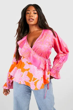 Jersey Wrap Top - Light pink - Ladies