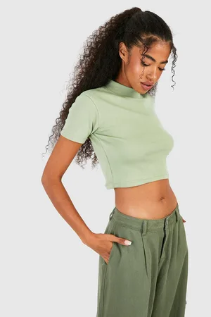 Jersey Knit Strappy Jean Grazer Crop Top