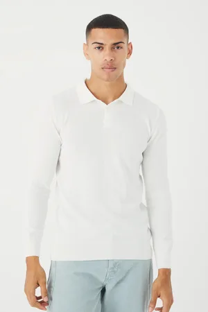 boohoo Mens Open Stitch Button Down Knitted Shirt - White XL