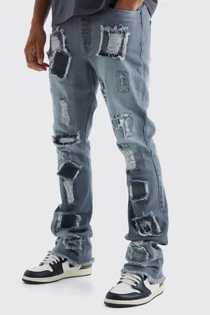 Tall Slim Rigid Renaissance Laser Print Jeans