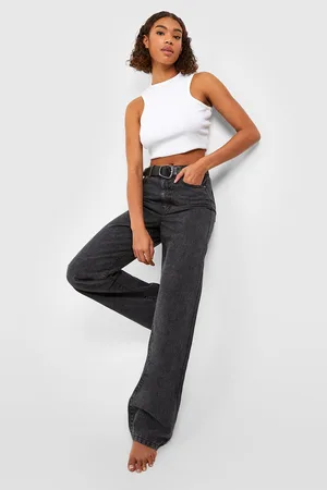 boohoo Tall Super High Waisted Power Stretch Skinny Jeans - Black - Size 4