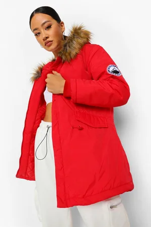 Luxe faux clearance fur sporty parka