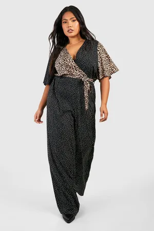 Plus Plunge Wide Leg Jumpsuit