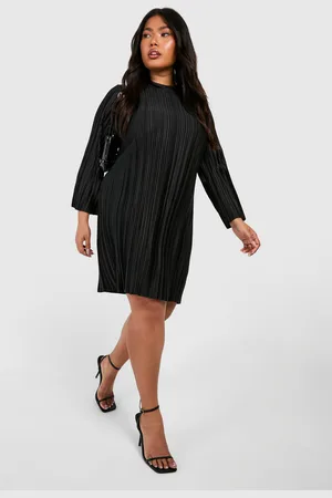 Plisse Column Shift Dress