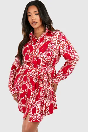 Plus Mono Printed Shirt Dress