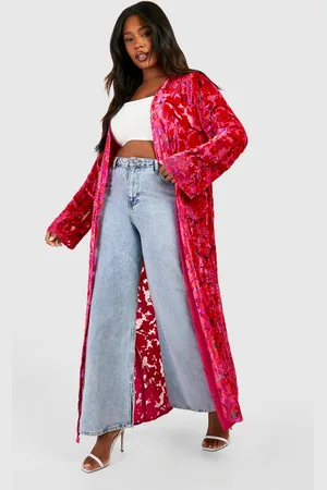 Boohoo Womens Plus Devore Maxi Kimono - - 14