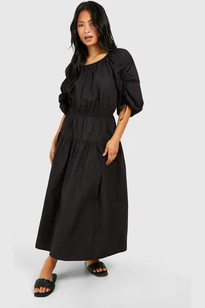 Boohoo Womens Petite Puff Sleeve Midi Dress - - 2