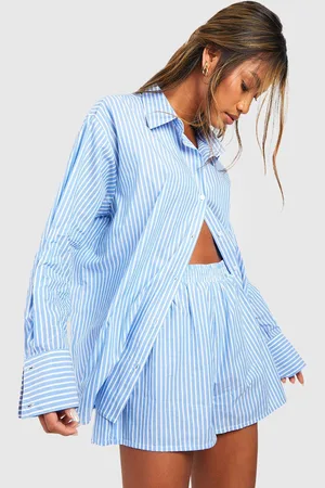 Boohoo Womens Cotton Pinstripe Pajama Short - - 8