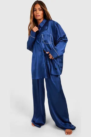 Boohoo Womens Oversized Pipe Detail Pj Set - - 10