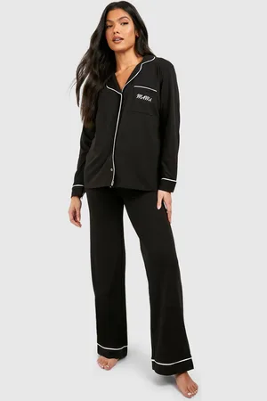 Boohoo Womens Maternity Mama Pipe Detail Pajamas - - 4