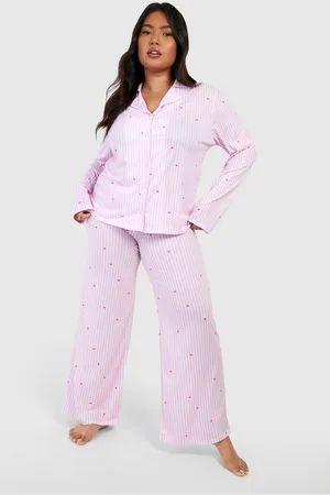 Boohoo Womens Plus Love Heart Pinstripe Pj Pants - - 20