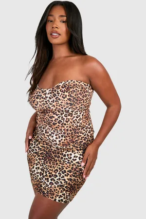 Boohoo Womens Plus Boned Leapord Print Corset - - 12