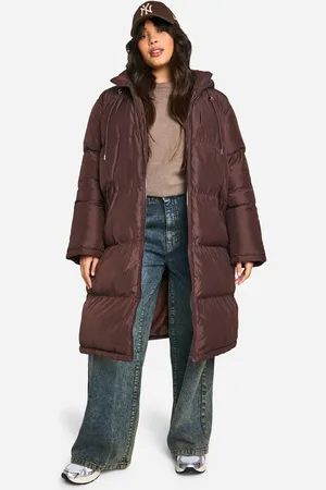 Boohoo Womens Plus Hooded Puffer Coat - - 18