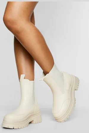 Boohoo Womens Wide Width Chunky Wave Sole Chelsea Boots - - 5