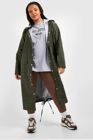 Boohoo Womens Plus Double Layer Shell Longline Rain Parka - - 24