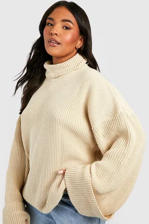 Boohoo Womens Plus Knitted Deep Cuff Turtleneck Sweater - - 12