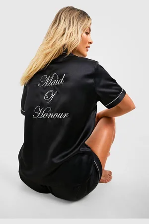 Boohoo Womens Maid Of Honor Satin Pj Short Set - - 6