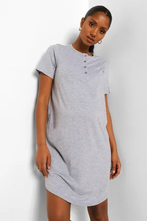 Boohoo Womens Maternity Half Button Front Nightgown - - 4