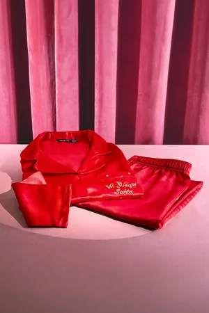 Boohoo Womens I Heart Santa Pajama Pants Set - - 2