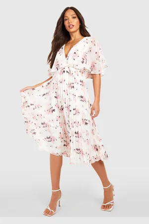 Boohoo Womens Tall Cape Detail Pleated Occasion Midi Dress - - 8