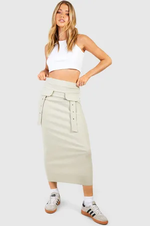 Boohoo Womens Utility Midi Skirt - - 2
