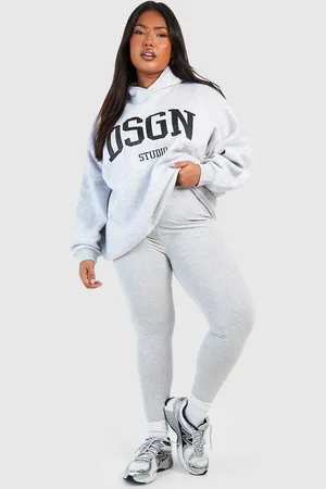 Boohoo Womens Plus Dsgn Oversized Hoodie And Legging Set - - 12