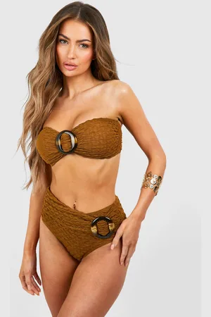 Bubble T Womens exture O-Ring Bandeau Bikini Top - - 4