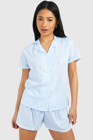 Boohoo Womens Petite Pinstripe Pajama Set - - 6