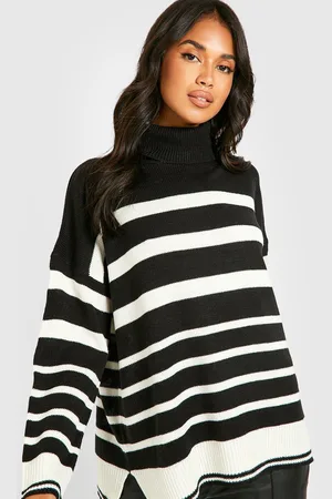 Boohoo Womens Stripe Turtleneck Sweater - - Xs