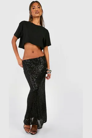 Boohoo Womens Knitted Sequin Midi Skirt - - 4