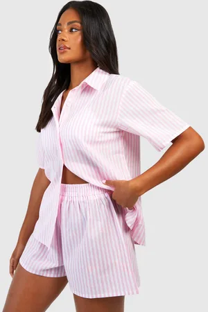 Boohoo Womens Cotton Pinstripe Pajama Short - - 6