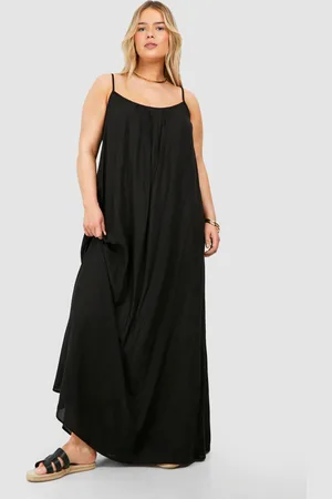 Boohoo Womens Plus Linen Look Pleated Maxi Dress - - 12